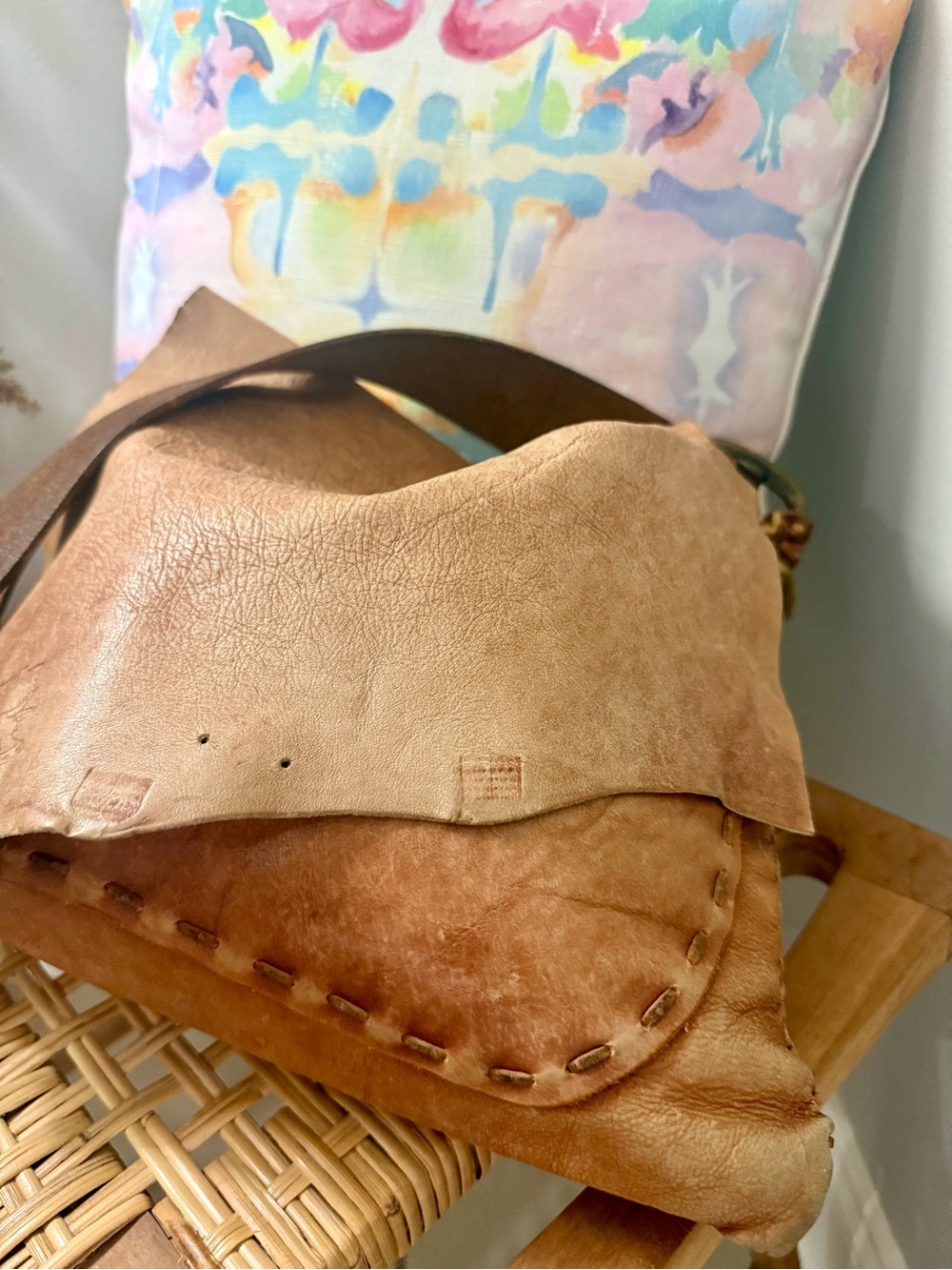 Casual Distressed Brown Leather Hobo Bag